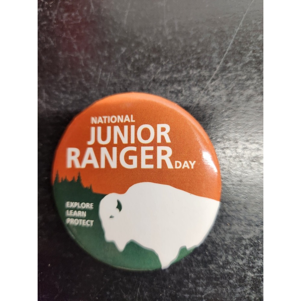 National Junior Ranger Day Pinback Button Explore Learn Protect 1.75 Inch Round - Picture 2 of 4